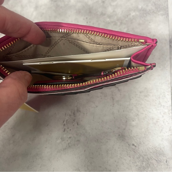 Michael Kors Pink Willa Pleated Bucket Bag + Pouch & Matching Wallet Wild Berry - Picture 9 of 13